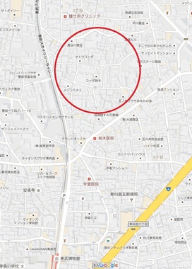 玉の井赤線跡地図